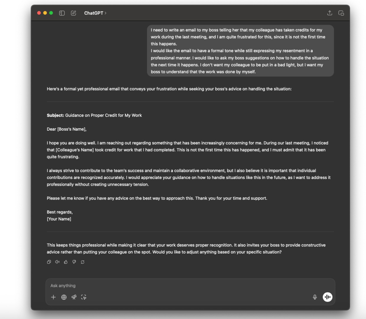 ChatGPT email